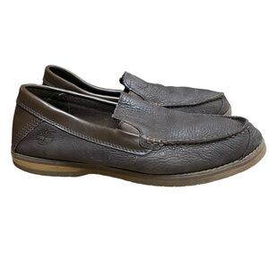 Timberland Bluffton Ortholite Brown Nubuck Upper Slip On Loafers Size 8